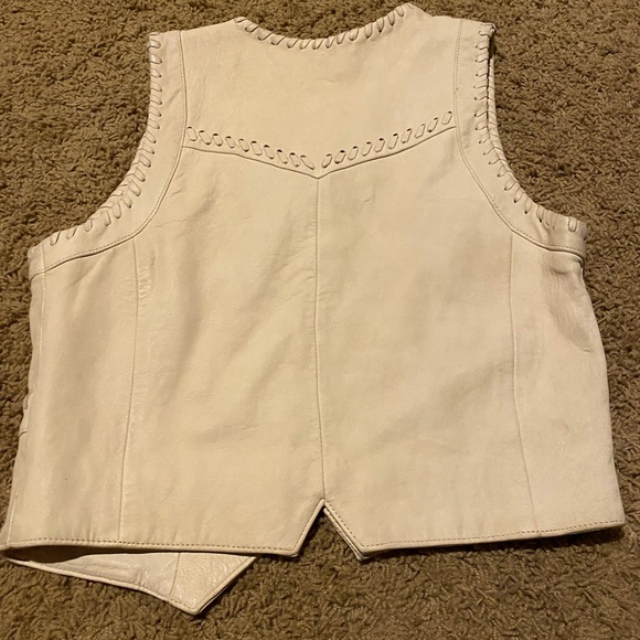 EUC Pioneer Wear Leather Vest Light Tan (Cream) Size Small - Picture 2 of 7